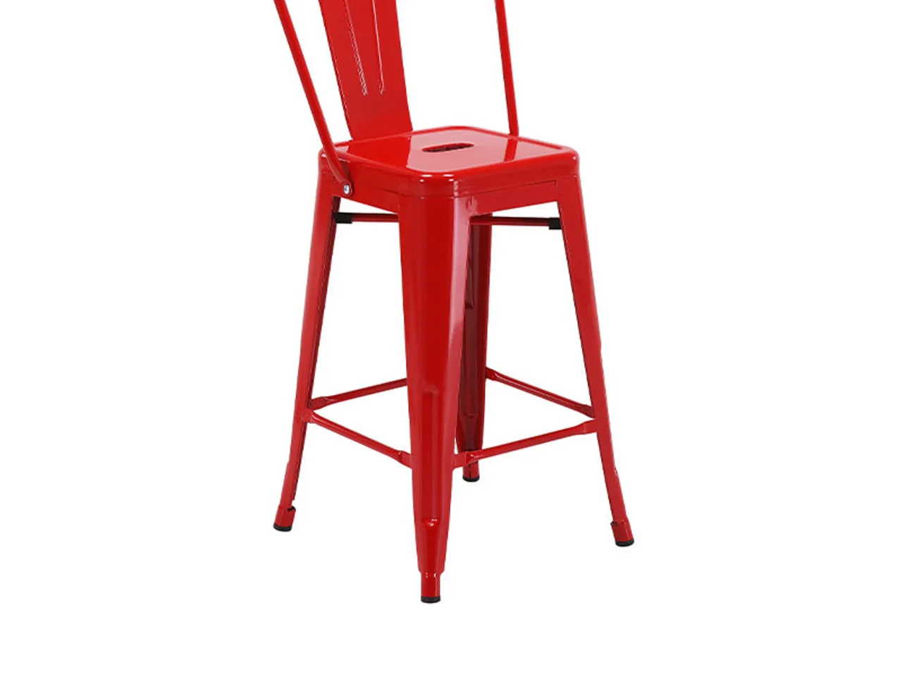 Chairmeng metal-frame bar chair with backrest and footrest