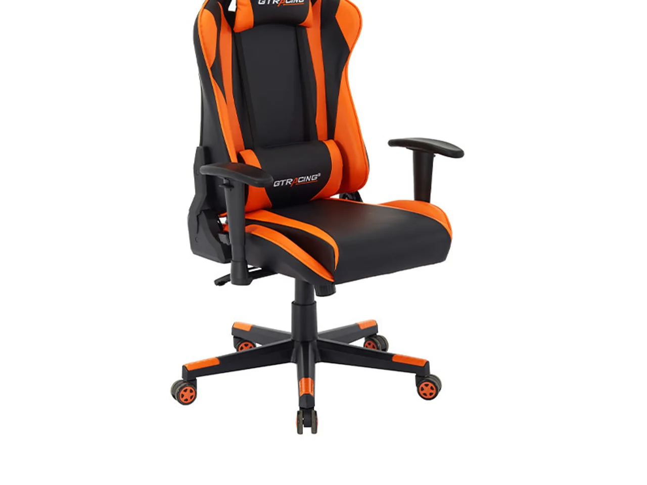 Chairmeng high-back gaming-style office chair with padded headrest and nylon armrests